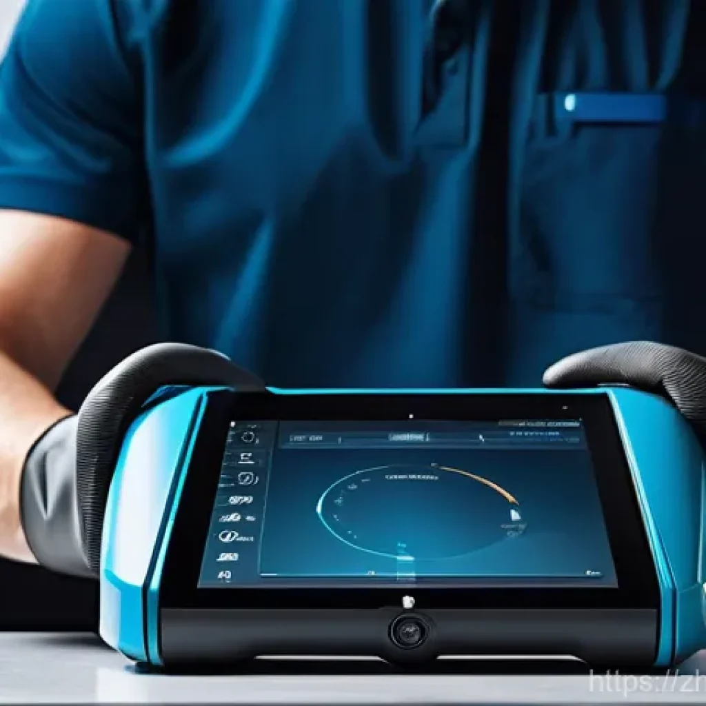 전동 공구 전문가 인터뷰 - **Prompt: A futuristic, intelligent cordless drill being operated by a skilled adult in a sleek, wel...