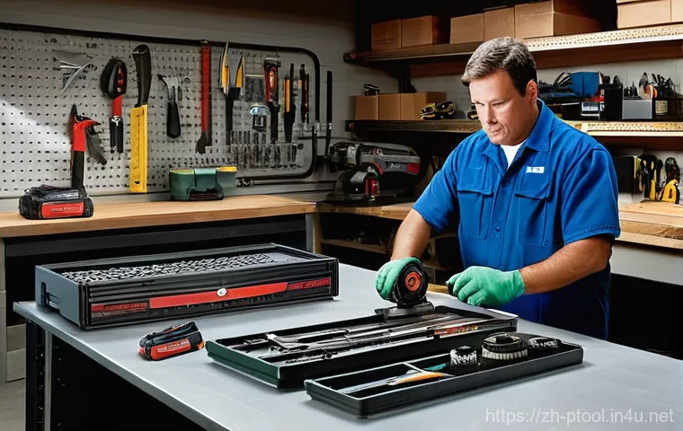 전동 공구 전문가용 추천 - **Prompt:** "A focused professional, wearing practical work attire (sturdy jeans, work shirt, no exp... 전동 공구 전문가용 추천 - **Prompt:** "A focused professional, wearing practical work attire (sturdy jeans, work shirt, no exp...