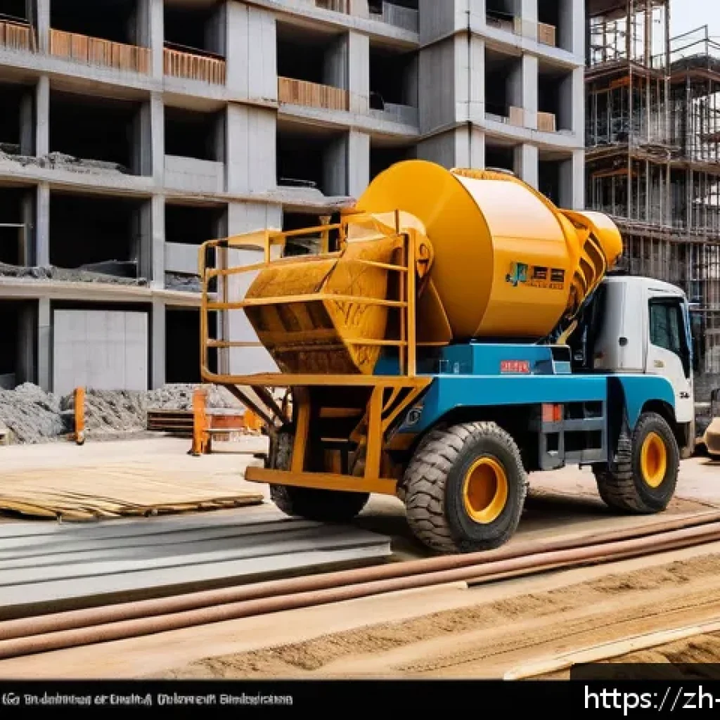 전동 공구로 콘크리트 작업 가능할까 - A busy construction site focused on concrete work, featuring a skilled worker wearing safety gear op...