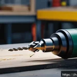 전동 공구 파워 조절 방법 - A detailed close-up of a professional electric drill with a mechanical torque adjustment ring and st...